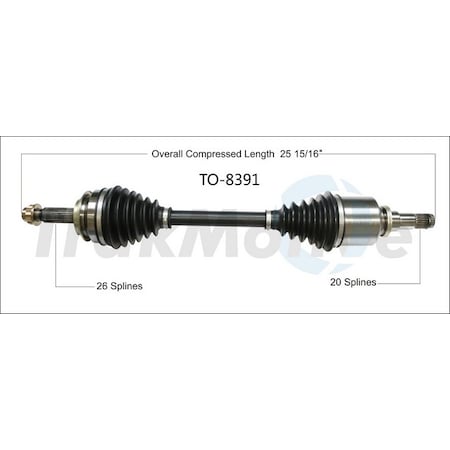 Surtrack Axle Cv Axle Shaft, To-8391 TO-8391